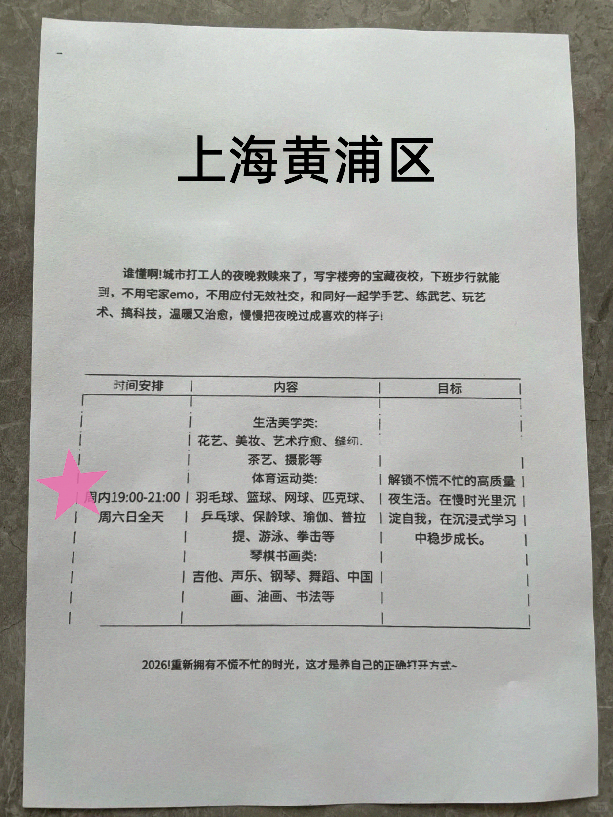 家人们黄浦夜校速看!