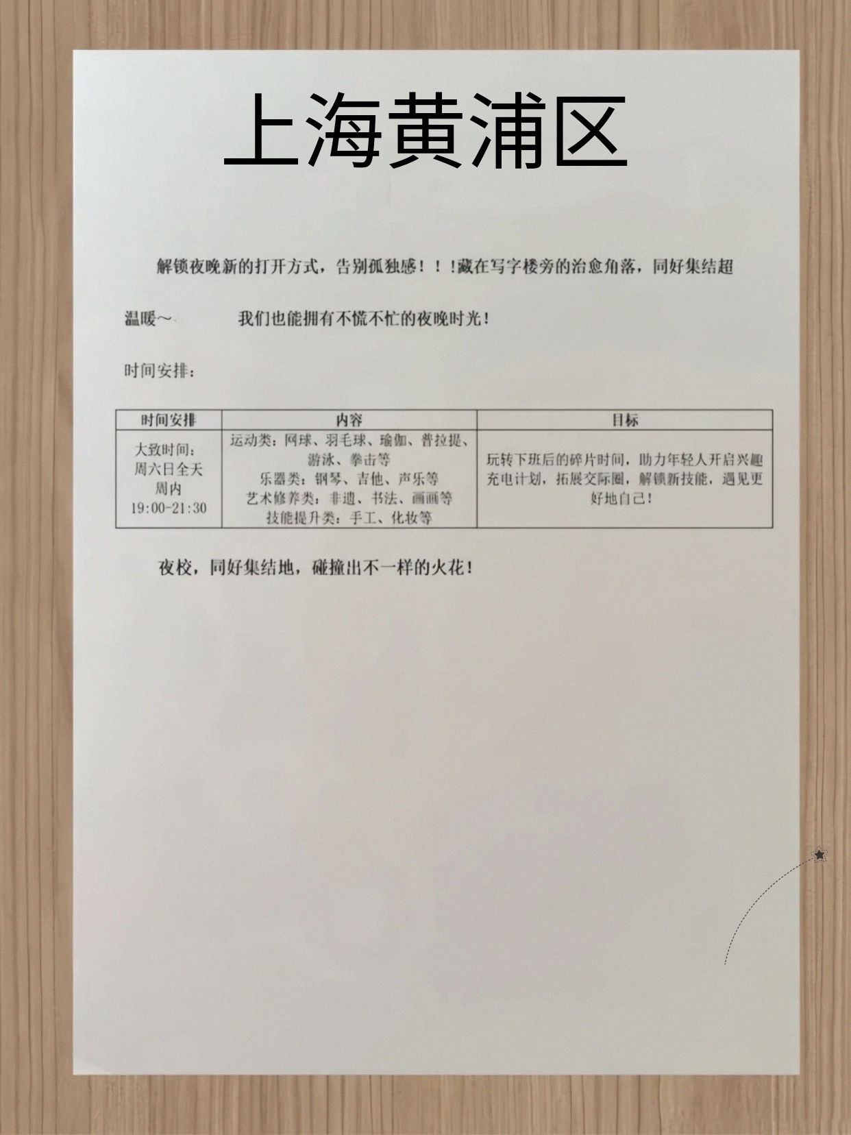 姐妹们黄浦下班有课选