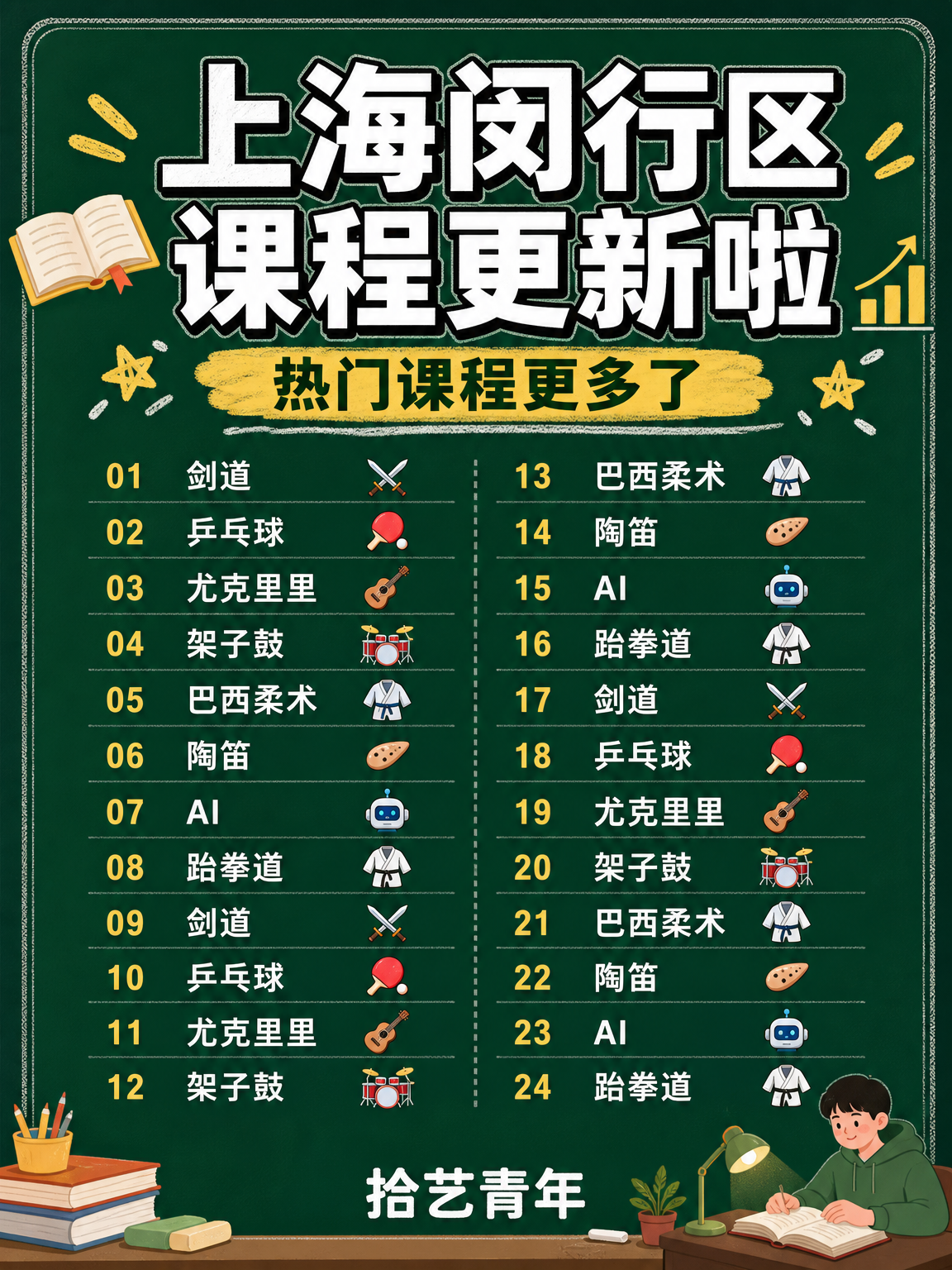 上海闵行夜校课程更新，能认识新朋友吗？