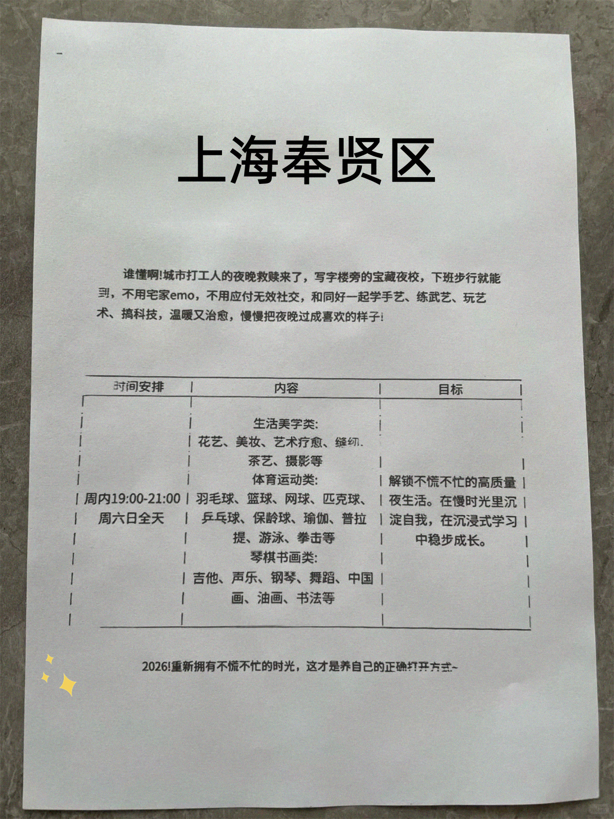 奉贤下班有夜校可选