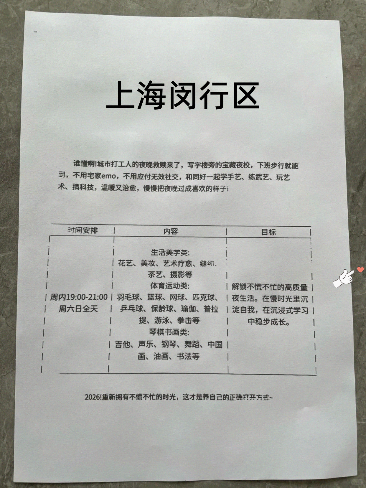 闵行夜校有课可安排