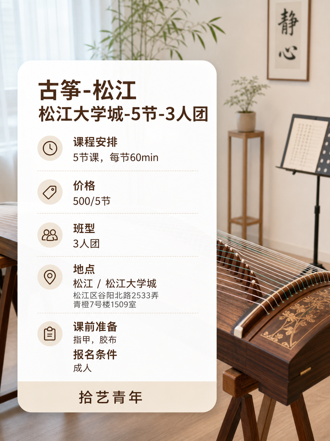 松江松江大学城古筝课可以安排 - 图片2