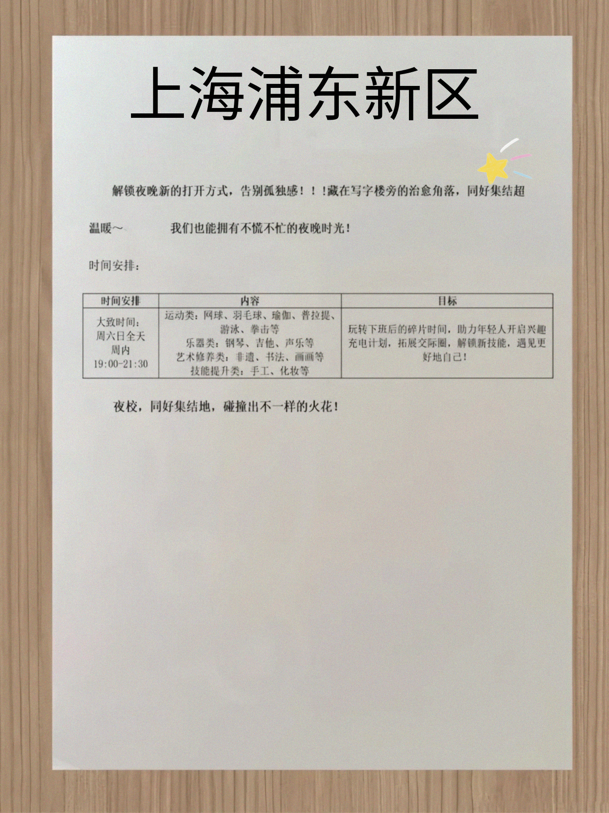 浦东夜校约起来呀