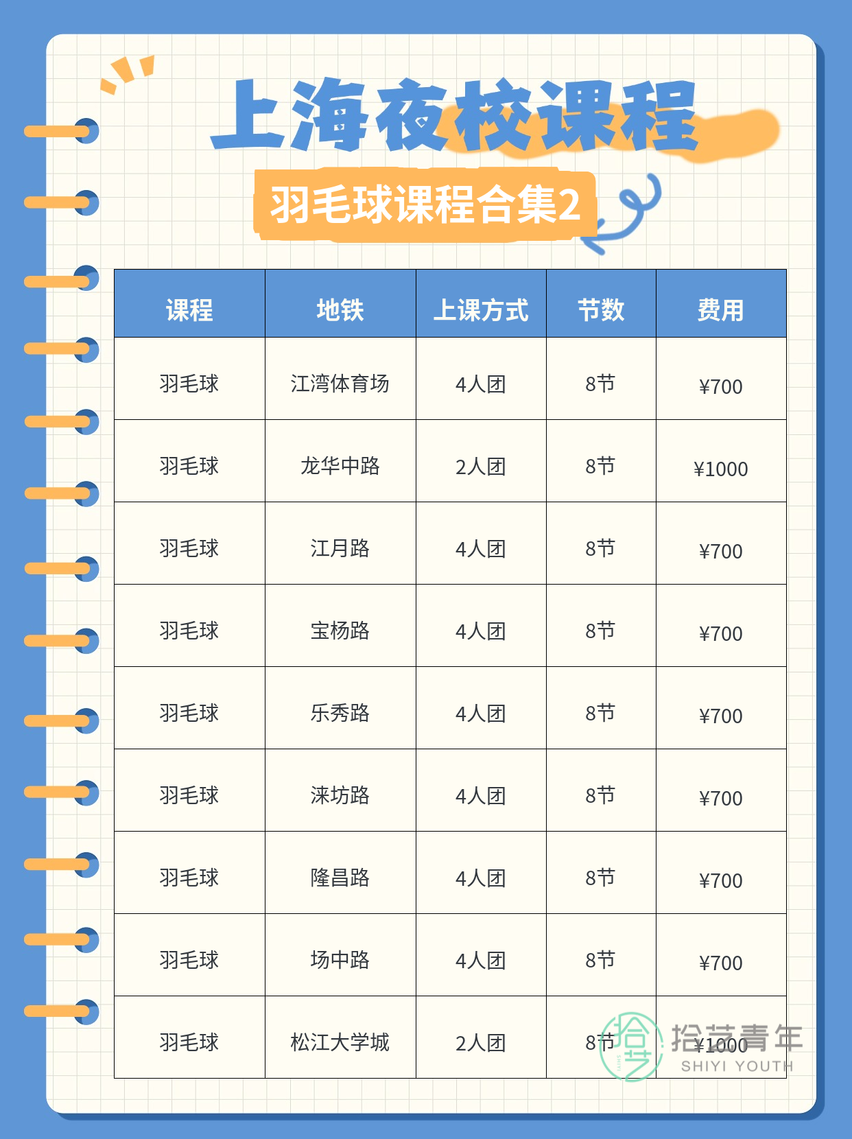 上海打工人福音！11区都有夜校羽毛球课 - 图片3