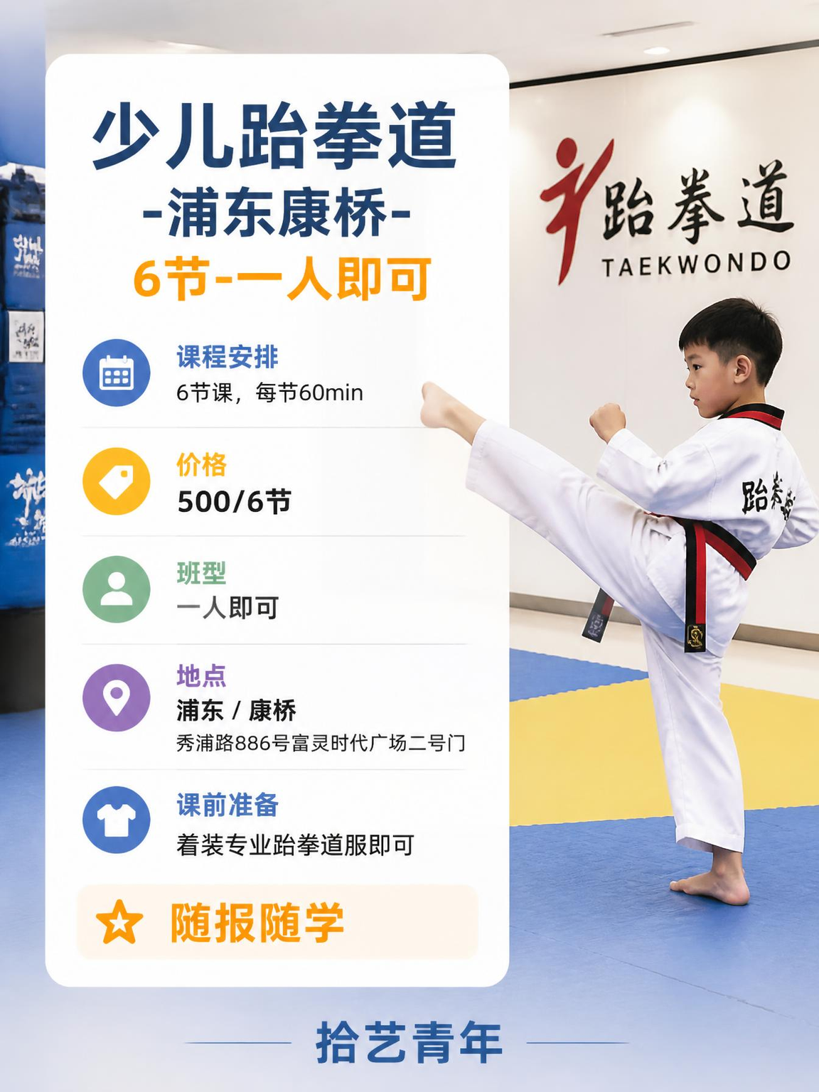 浦东康桥跆拳道课 500/6 节 - 图片2
