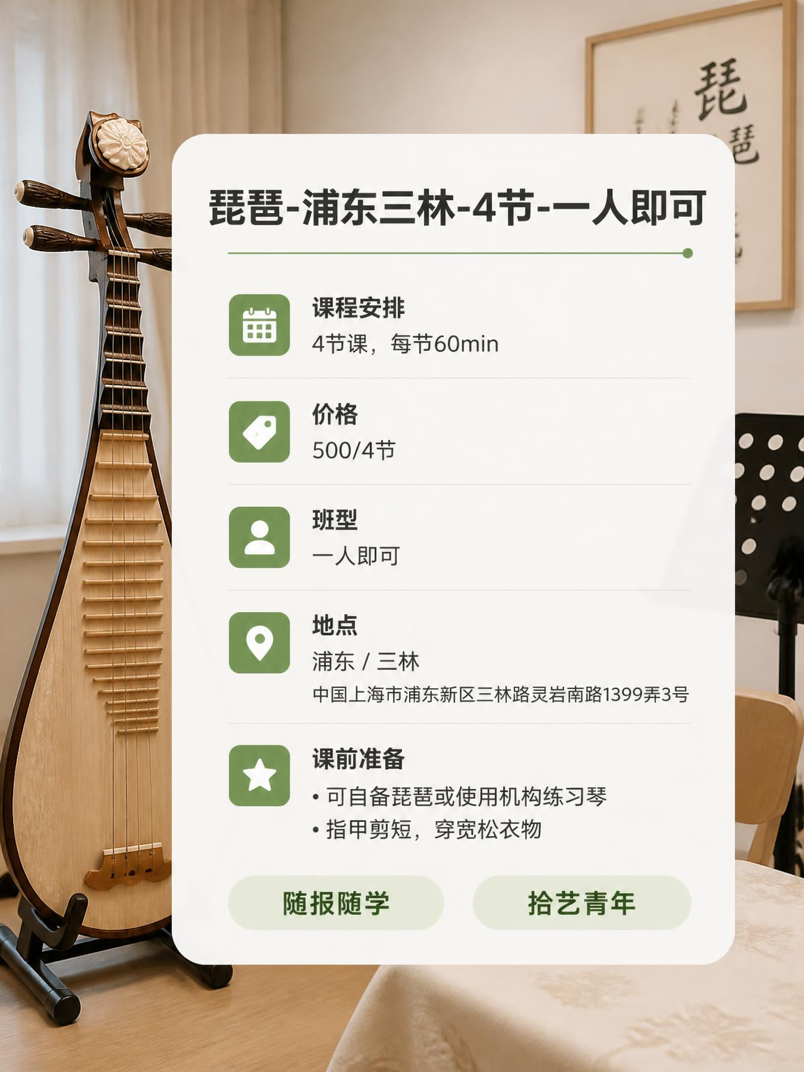 浦东三林琵琶课可以安排 - 图片2
