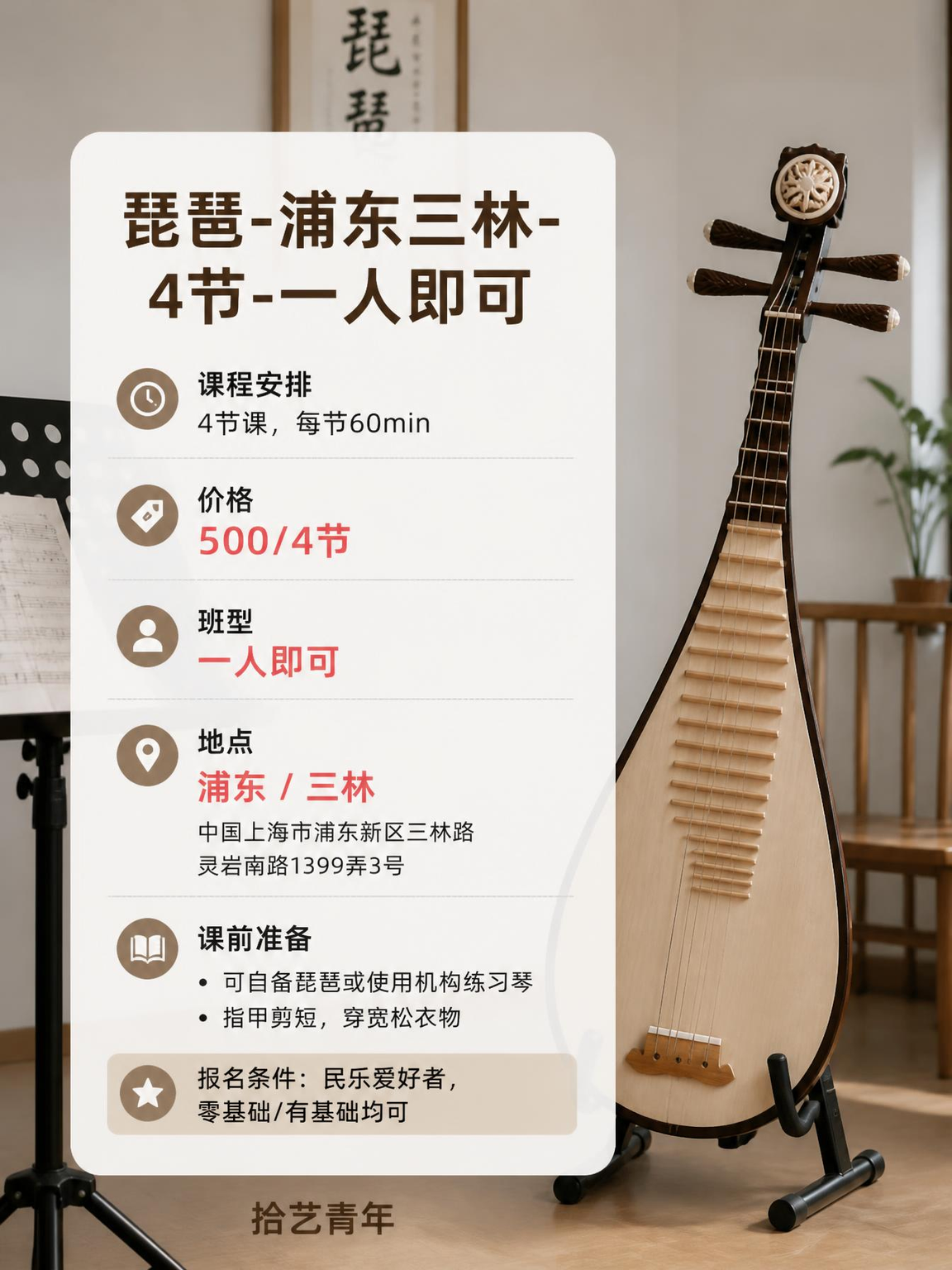 姐妹们，浦东三林琵琶课上新啦 - 图片2
