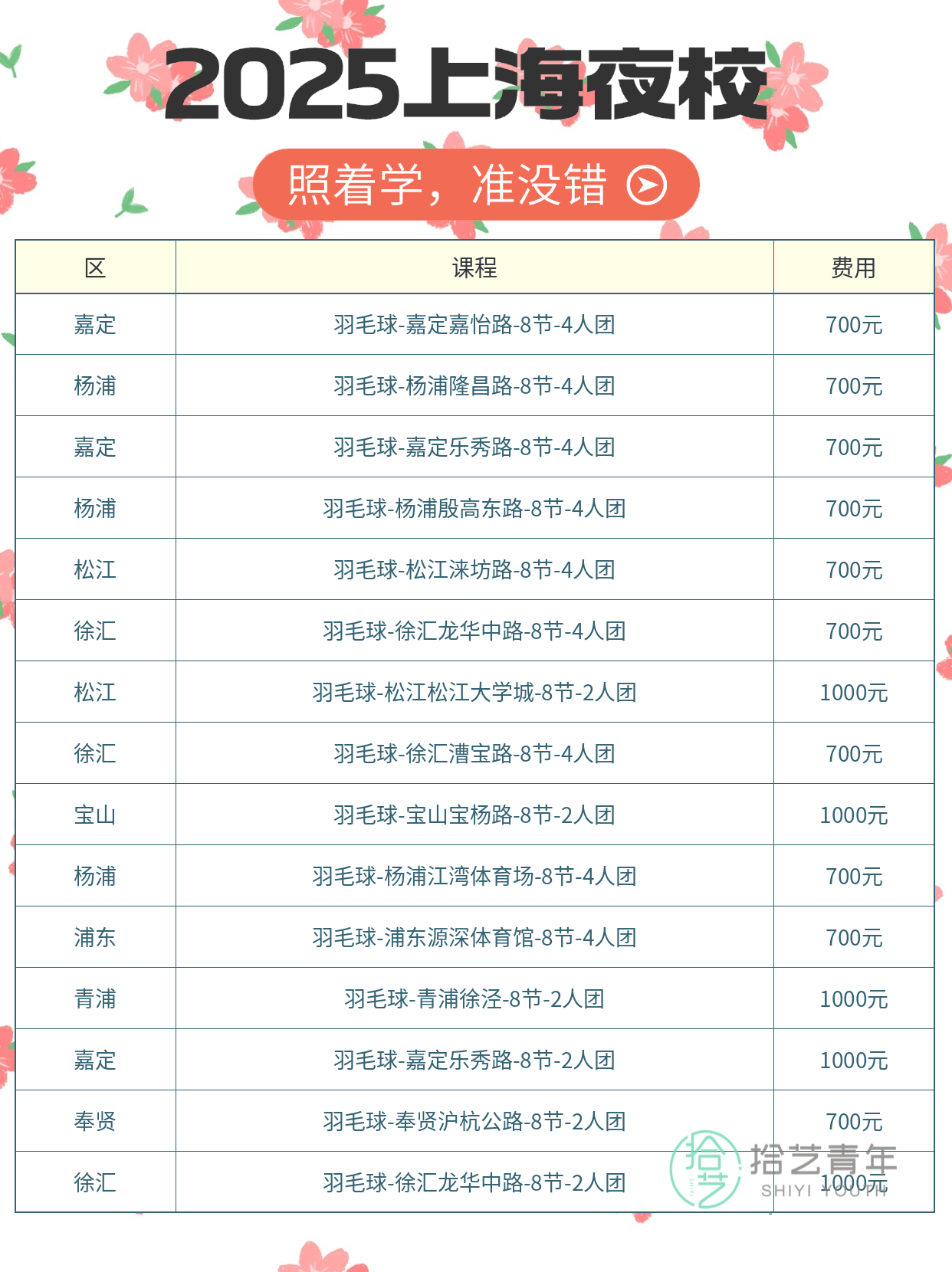 下班直接打球！夜校羽毛球课时间安排 - 图片2