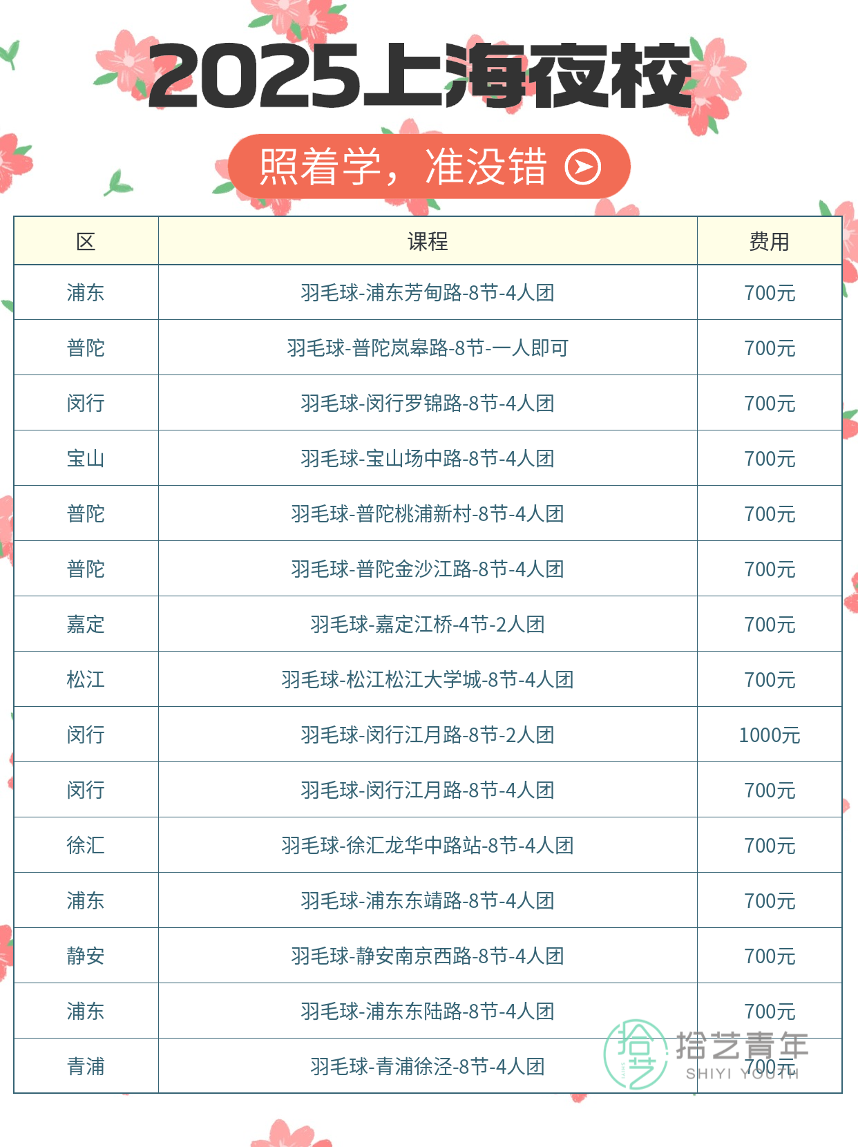 下班直接打球！夜校羽毛球课时间安排 - 图片3