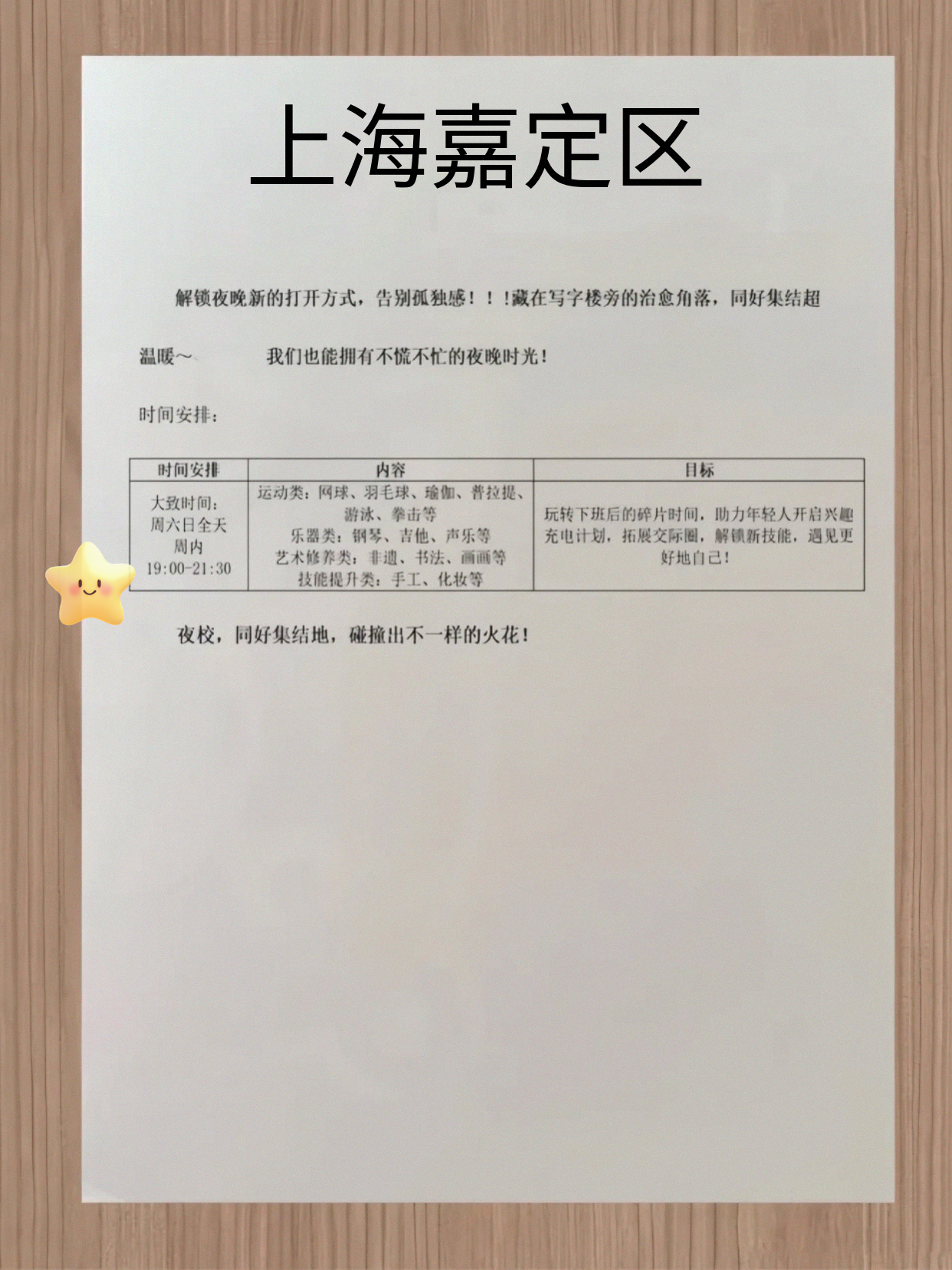 家人们嘉定夜校开课啦