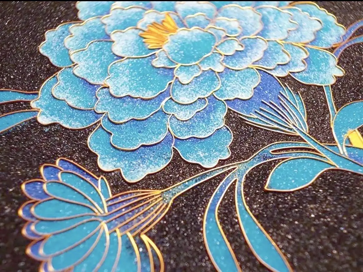 掐丝珐琅工艺画-浦东滴水湖